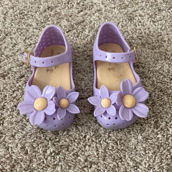 Mini Melissa toddler Lilac Furadinha flower BB Sandals size 5 - Picture 4 of 13